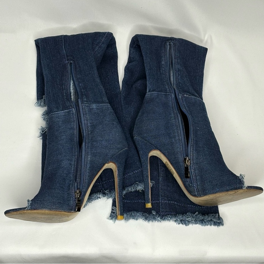 AKIRA Dark Blue Over-the-Knee Boots, 37/6.5 - Picture 3 of 6